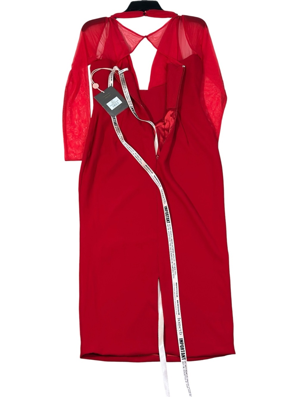 NWT House of CB Yasmin Scarlet Plunge Midi Dress True Red size M Bodycon - Picture 12 of 16